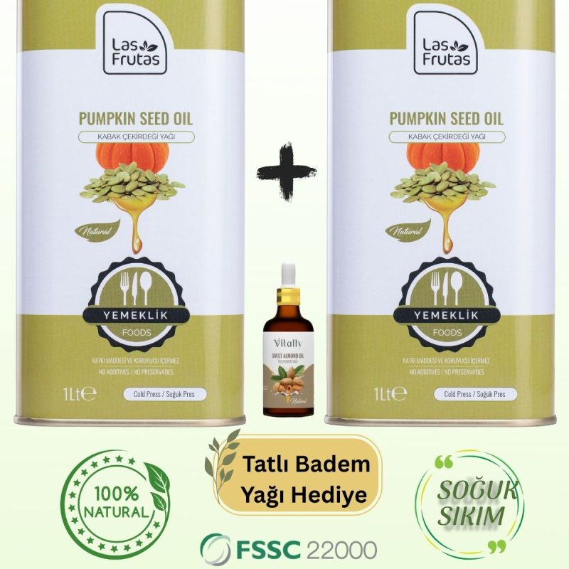 Yemeklik Kabak Çekirdeği Yağı 1 Litre 2’li