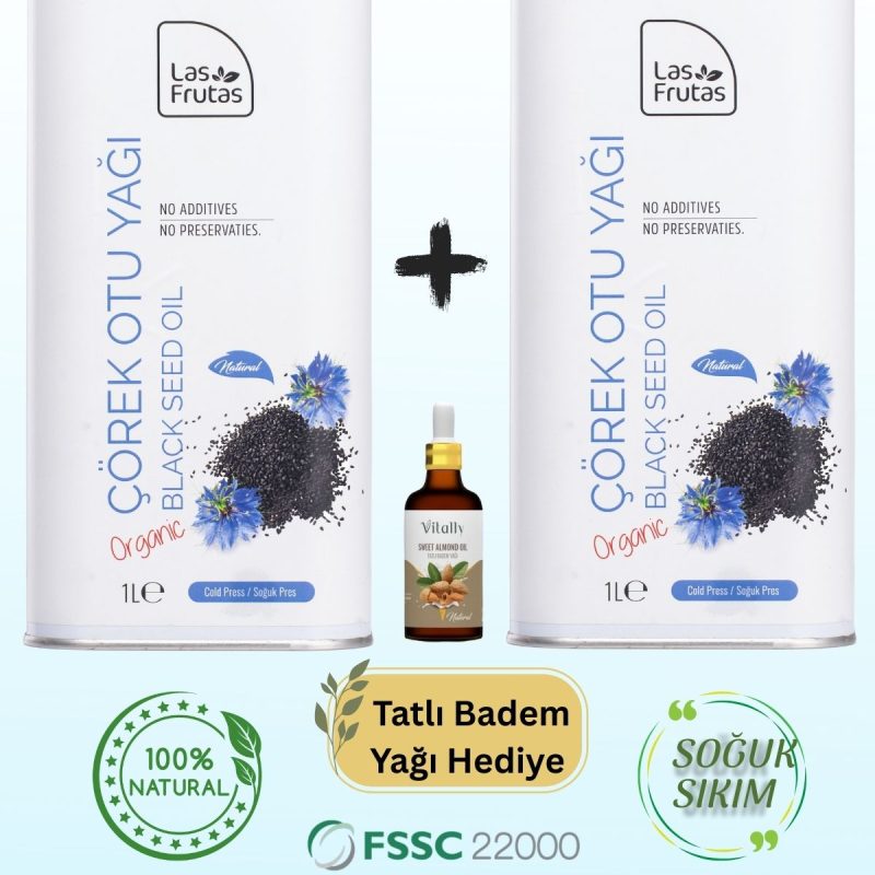 Organik Çörek Otu Yağı 1 Litre 2’li