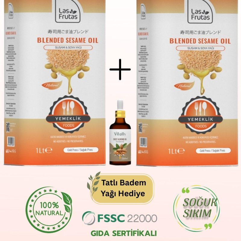 Yemeklik Susam & Soya Bitkisel Yağ Karışımı 1 Litre 2'li