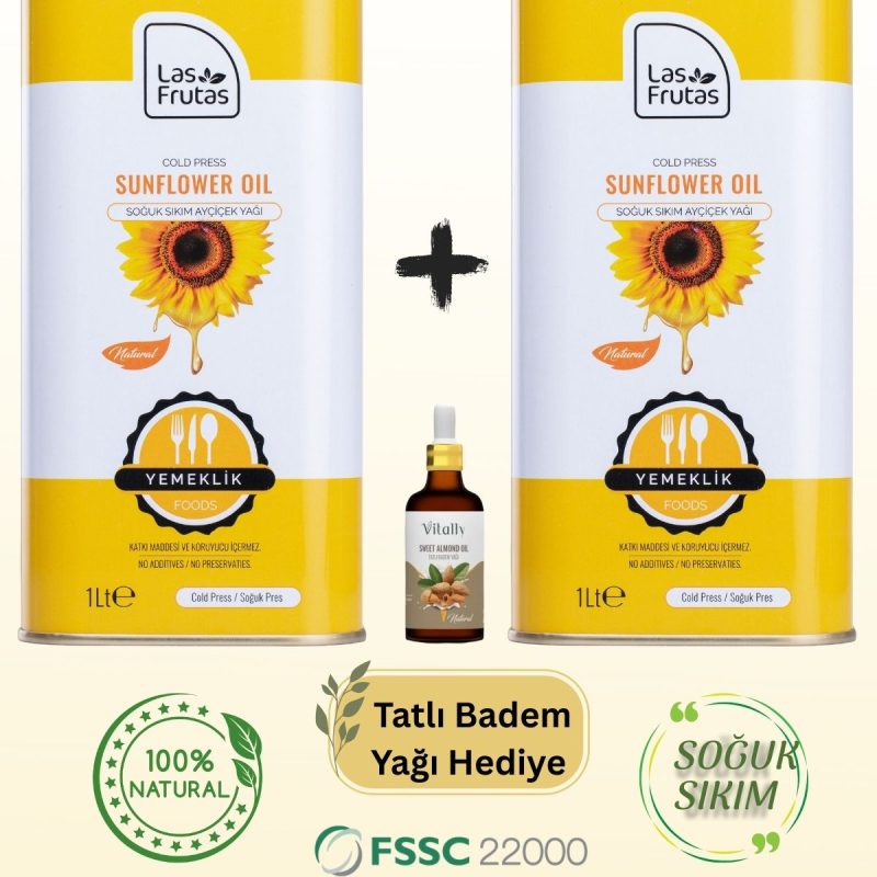 Soğuk Sıkım Ayçiçek Yağı 1 Litre 2'li