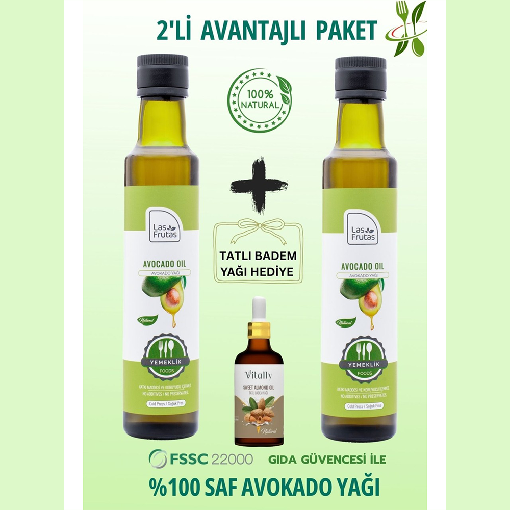 Yemeklik Avokado Yağı 250 ml 2’li