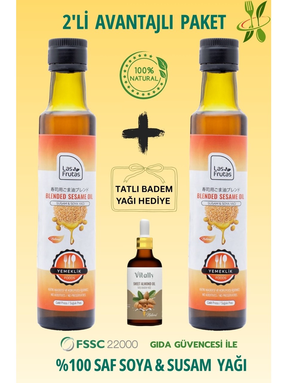 Yemeklik Susam & Soya Bitkisel Yağ Karışımı 250 ml 2’li