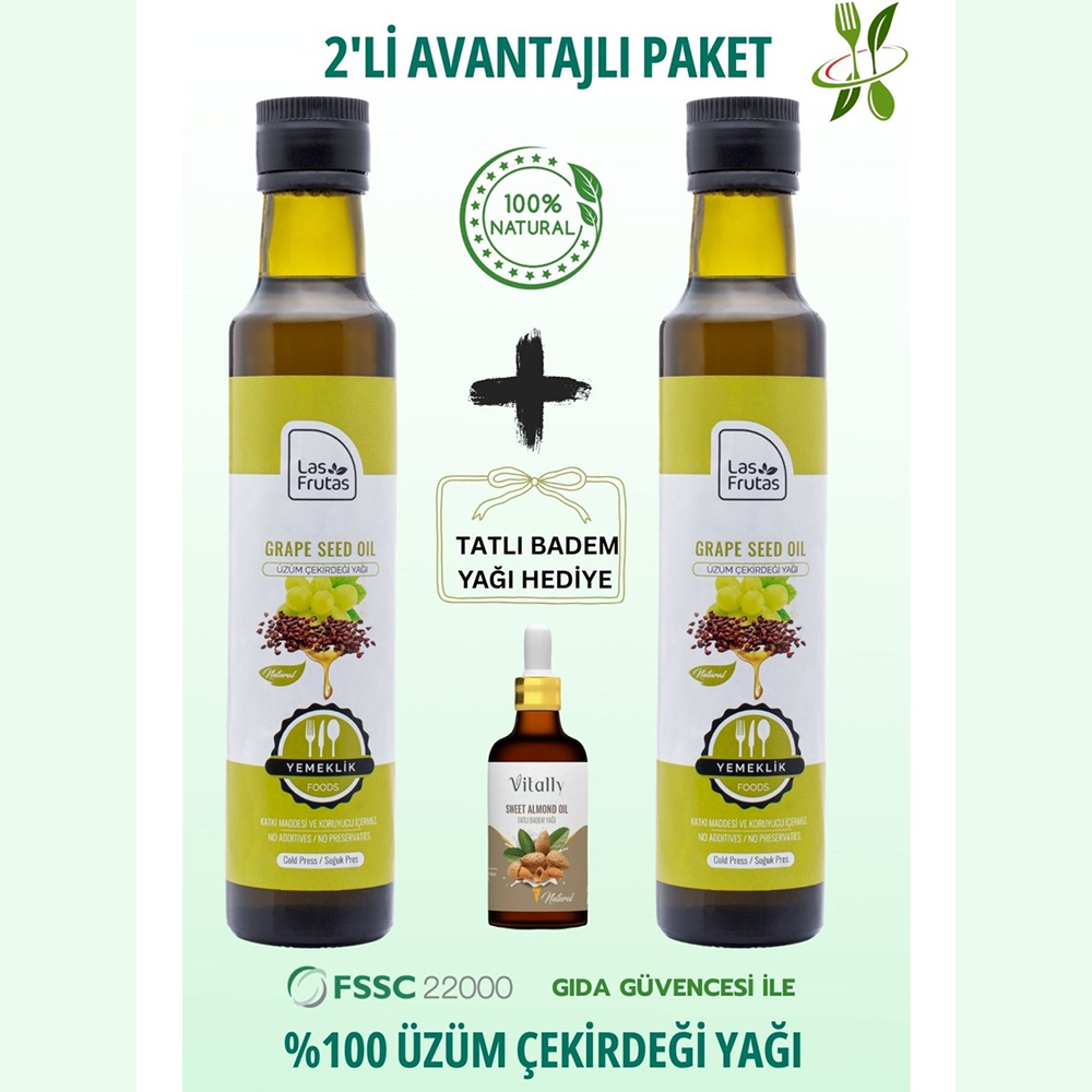 Yemeklik Üzüm Çekirdeği Yağı 250 ml 2’li