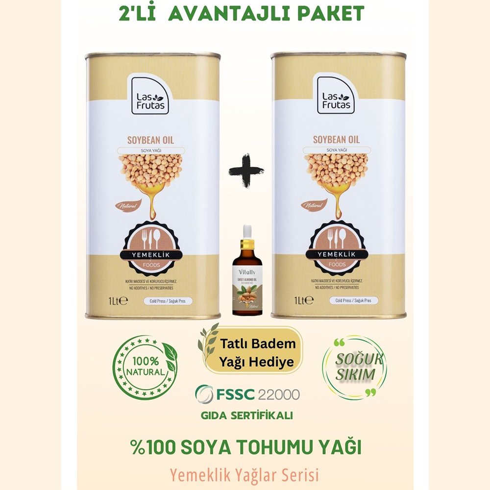Yemeklik Soya Yağı 1 Litre 2'li