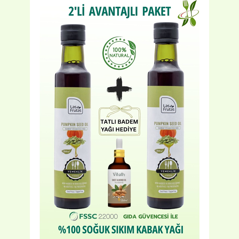 Yemeklik Kabak Çekirdeği Yağı 250 ml 2’li